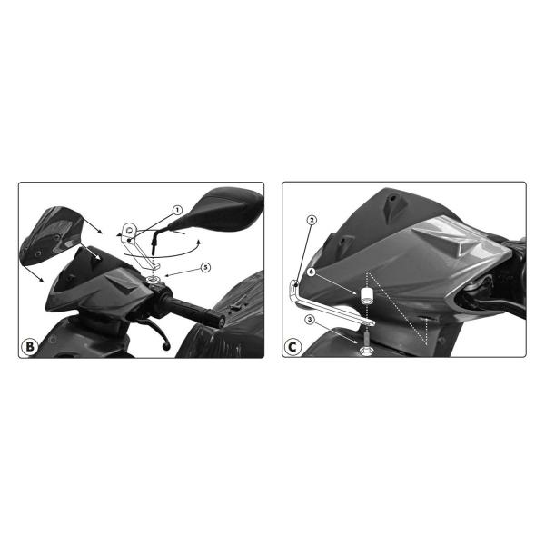 Givi windscreen fitting kit Kymco Agility 200 R16 2008-2013