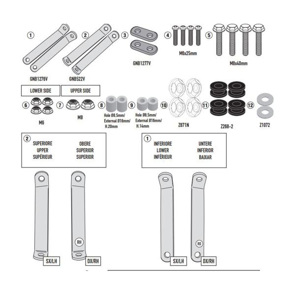 Givi windscreen fitting kit Kymco Agility 200 R16+ 2014-2022