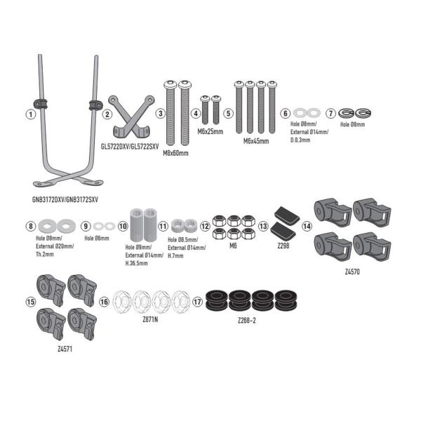 Givi windscreen fitting kit Peugeot Tweet 50-125-200 FL GT/Allure 2023-2024