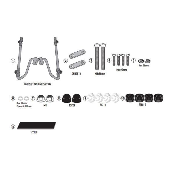 Kit fissaggio cupolino Givi Askoll NGS2 2020-2022