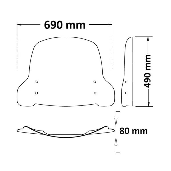 Cupolino Isotta fume scuro basso Segway E300 2021-2023