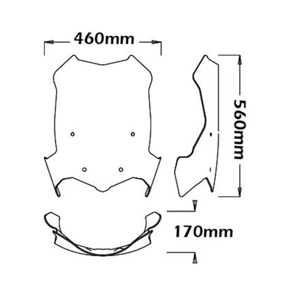 Isotta high transparent windscreen Triumph Tiger 800 2015-2019