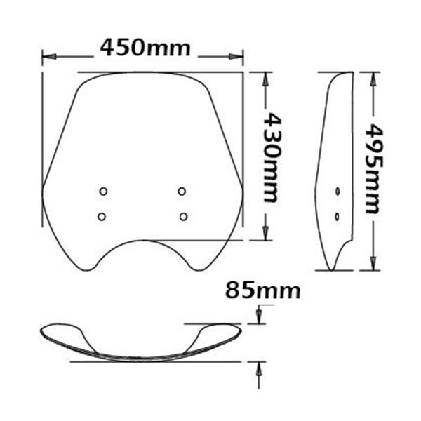 Isotta maxi clean windscreen Moto Guzzi V7III Milano 750 2018-2020