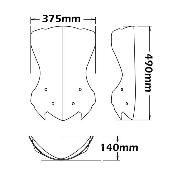 Isotta low transparent windscreen Honda NC700X 2012-2015