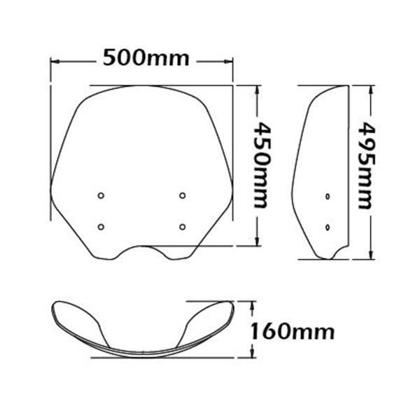 Isotta low transparent windscreen Moto Guzzi California 1400 Custom 2012-2016