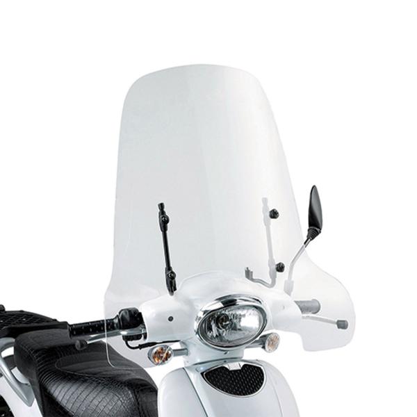 Windscreen Kappa transparent 56x66cm with brackets for Aprilia Scarabeo 50 2009>2013