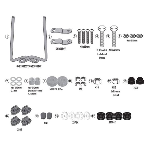 Givi windscreen fitting kit Kappa Yamaha Delight 125 2021-2022
