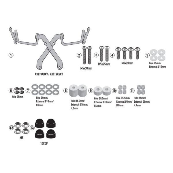 Givi windscreen fitting kit Kappa Suzuki GSXS1000 2021-2023