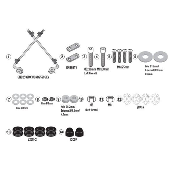 Givi windscreen fitting kit Kappa Super Soco CUX 2021-2022