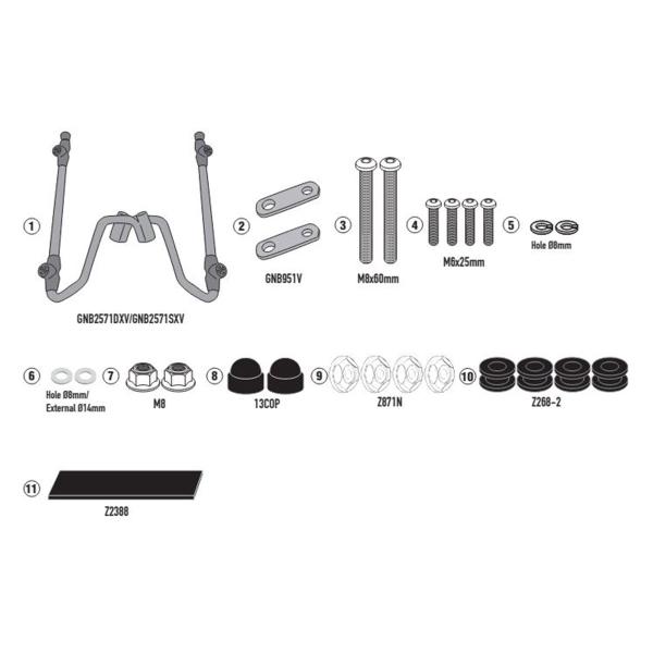 Givi windscreen fitting kit Kappa Askoll NGS1-NGS2-NGS3 2020-2022