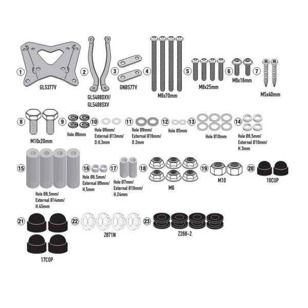 Givi windscreen fitting kit Kappa Seat Mo125 2022-2023