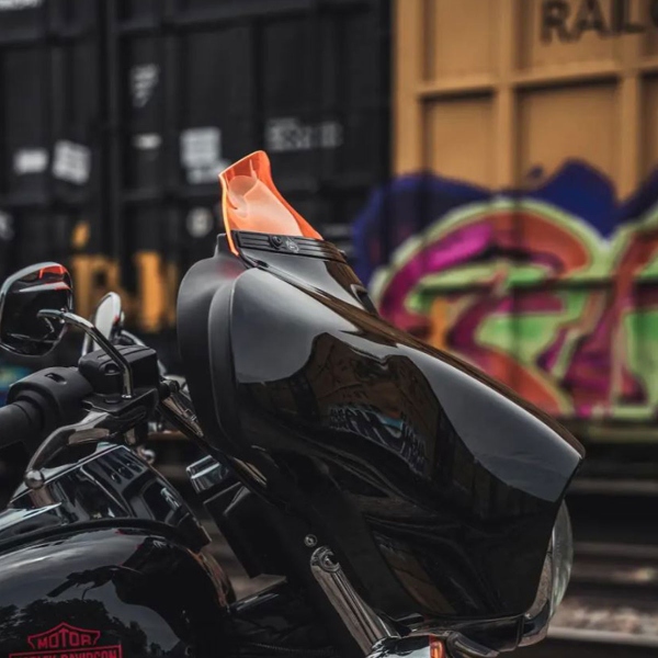 Cupolino Klock Werks Ice Flare Arancione 4" Harley Davidson 1690 Street Glide 2014