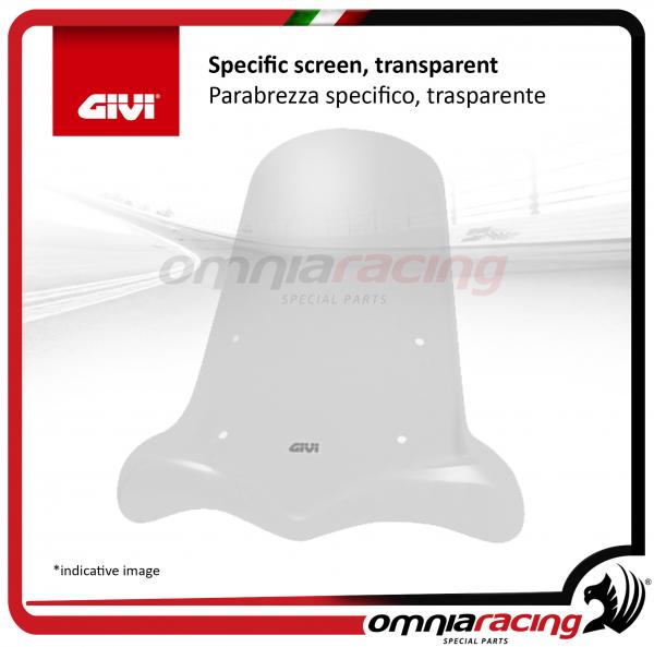GIVI Parabrezza Trasparente 52 x 66,5cm con kit attacchi per Honda VISION 50 / 110 11>17