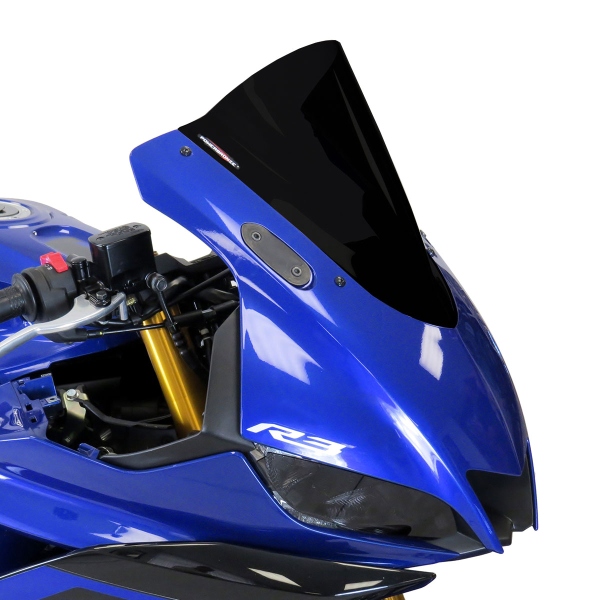 PowerBronze Airflow solid black screen Yamaha R3 ABS 2019-2025