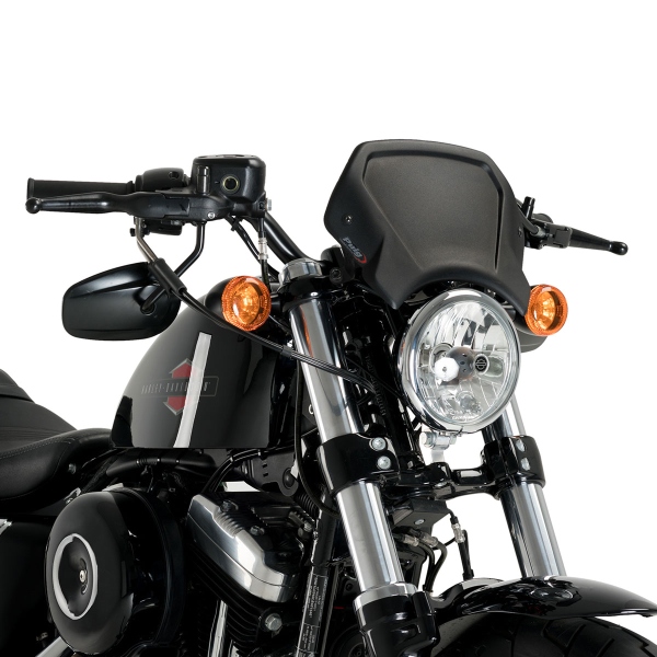 Puig Aluminium Matte Black Fly screen Harley Davidson Sportster Forty-Eight 48 (XL1200X) 2017-2020