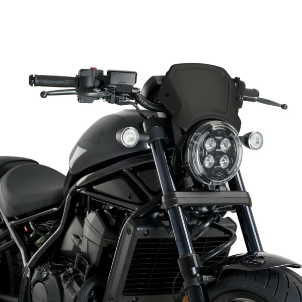 Puig Aluminium Matte Black Fly screen Honda CMX1100 Rebel 2021-2025
