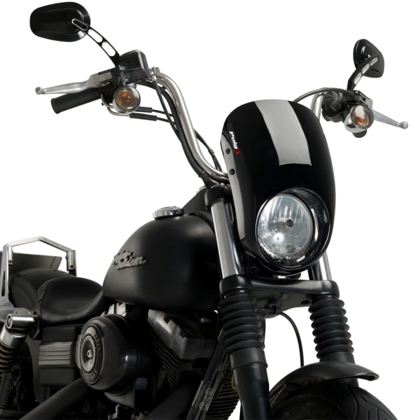 Puig Black Anarchy screen Harley Davidson Dyna Street Bob (FXDB) 2007-2017