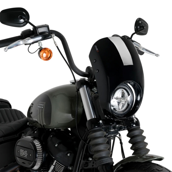 Puig Black Anarchy screen Harley Davidson Softail Street Bob (FXBB) 2021-2025