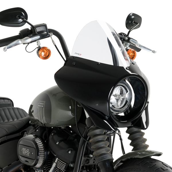 Cupolino Puig Mirage Touring Nero Opaco/Trasparente Harley Davidson Softail StreetBob FXBB 2021-2025