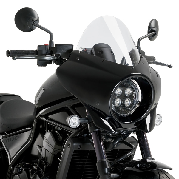 Cupolino Puig Mirage Touring nero lucido/Trasparente Honda CMX1100 Rebel 2021-2025