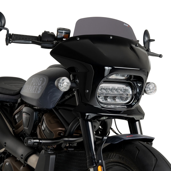 Cupolino Puig Fury Touring nero lucido/fume scuro Harley Davidson Sportster S (RH1250S) 2021-2025