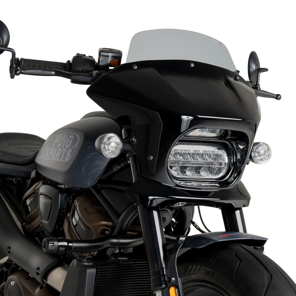 Cupolino Puig Fury Touring nero lucido/fume chiaro Harley Davidson Sportster S (RH1250S) 2021-2025