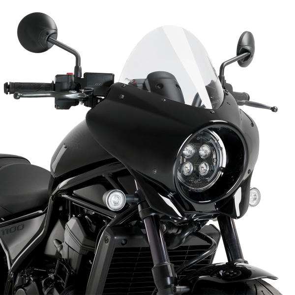 Cupolino Puig Mirage Touring Nero Opaco/Trasparente Honda CMX1100 Rebel 2021-2025