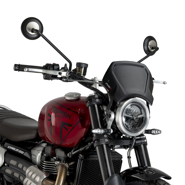 Puig Black Aluminium Fly screen Triumph Scrambler 1200X 2024-2025