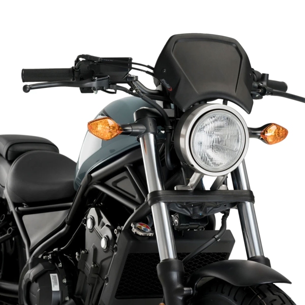 Puig Aluminium Matte Black Fly screen Honda CMX500 Rebel 2017-2025