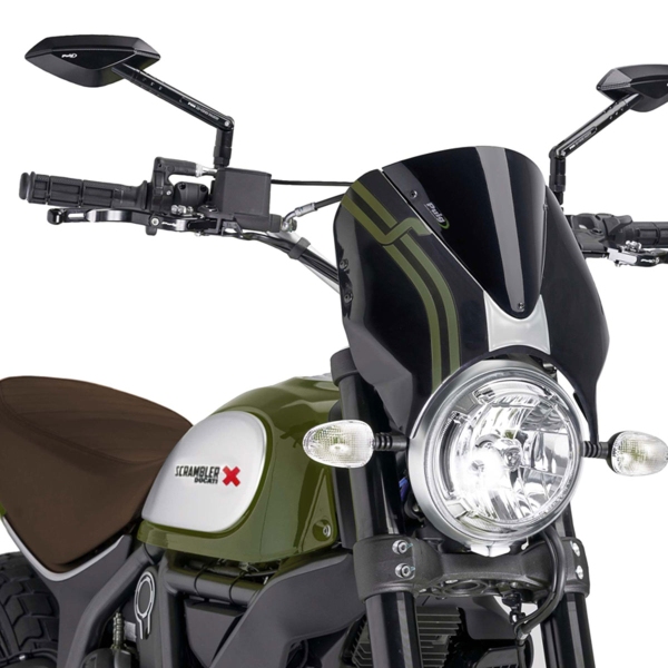 Cupolino Puig Retrovision Nose Nero Opaco/Nero Ducati Scrambler Cafe Racer 2017-2025