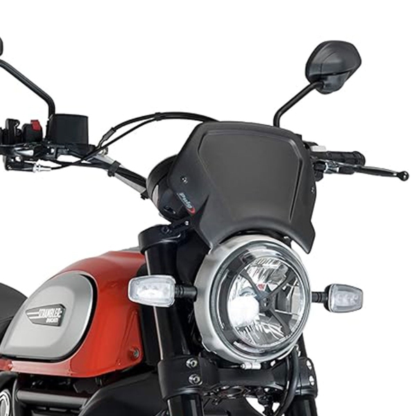 Puig Aluminium Matte Black Fly screen Ducati Scrambler Classic 2015-2018