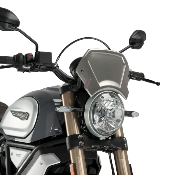 Puig Aluminium Silver Fly screen Ducati Scrambler 1100 2018-2024