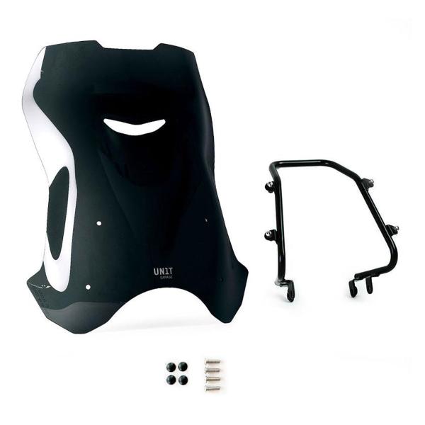 Unit Garage dark smoke high screen with GPS support Triumph Bonneville T100 2017-2024