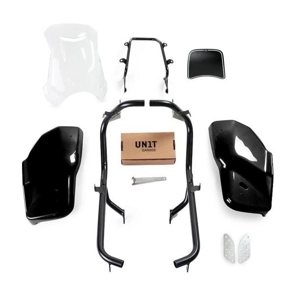 Unit Garage clear/glossy black side panel kit/screen Dual Triumph Scrambler 1200 XC/XE 2021-2023
