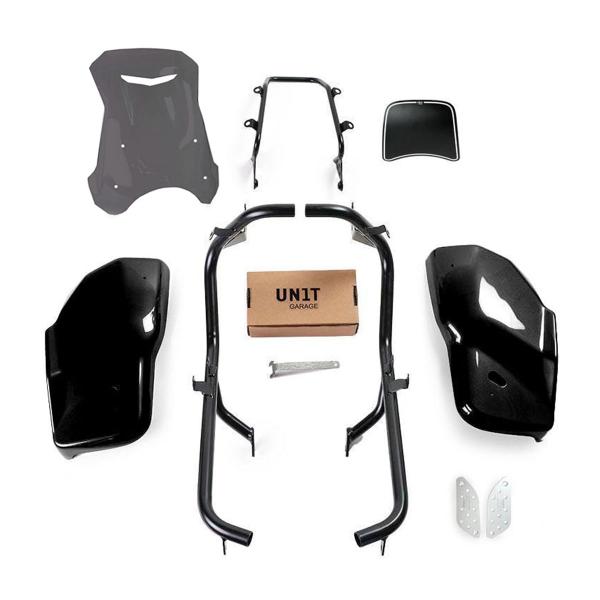 Unit Garage smoke/glossy black side panel kit/screen Dual Triumph Scrambler 1200 XC & XE 2021-2023