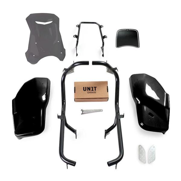 Unit Garage smoke/glossy black side panel kit/screen Dual Triumph Scrambler 1200 XC & XE 2019-2020