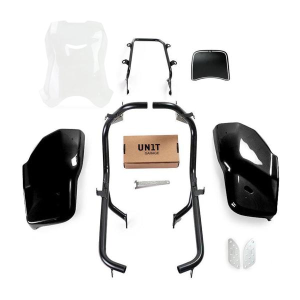 Unit Garage clear/glossy black side panel/high screen Dual Triumph Scrambler 1200 XC/XE 2019-2020