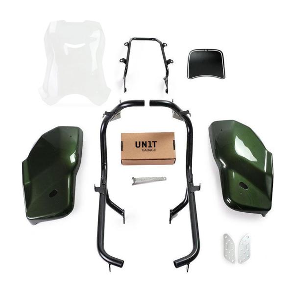 Unit Garage clear/glossy green side panel/high screen Dual Triumph Scrambler 1200 XC/XE 2019-2020