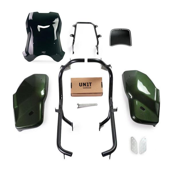 Unit Garage smoke/glossy green side panel/high screen Dual Triumph Scrambler 1200 XC/XE 2019-2020