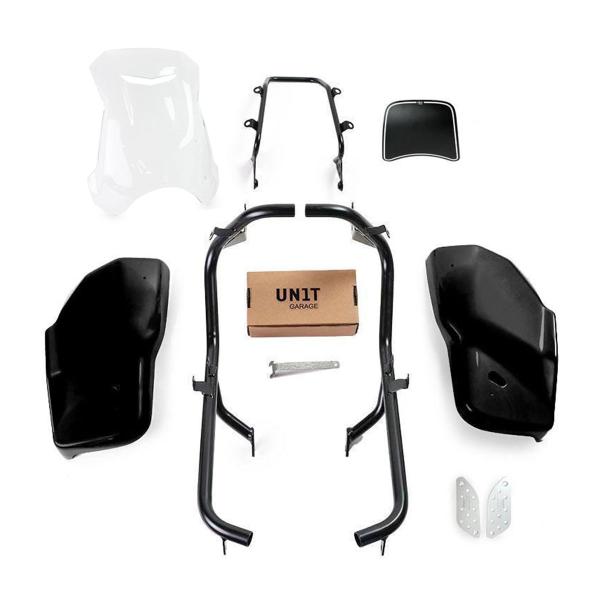Unit Garage clear/matt black side panel kit/screen Dual Triumph Scrambler 1200 XC/XE 2021-2023