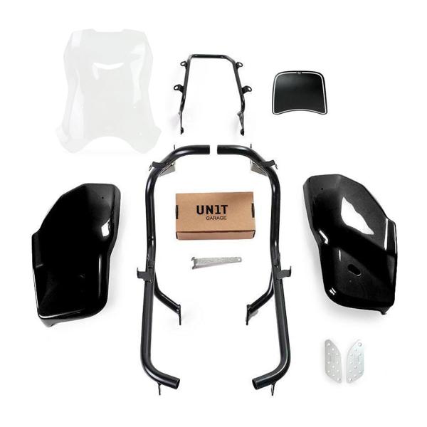 Unit Garage clear/matt black side panel kit/high screen Dual Triumph Scrambler 1200 XC/XE 2021-2023