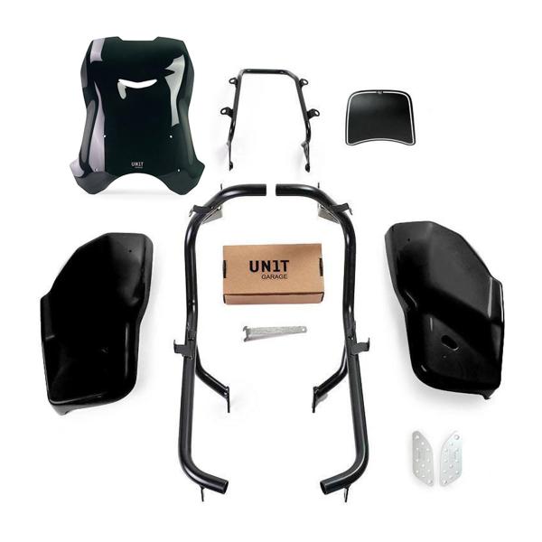 Unit Garage smoke/matt black side panel kit/high screen Dual Triumph Scrambler 1200 XC/XE 2021-2023
