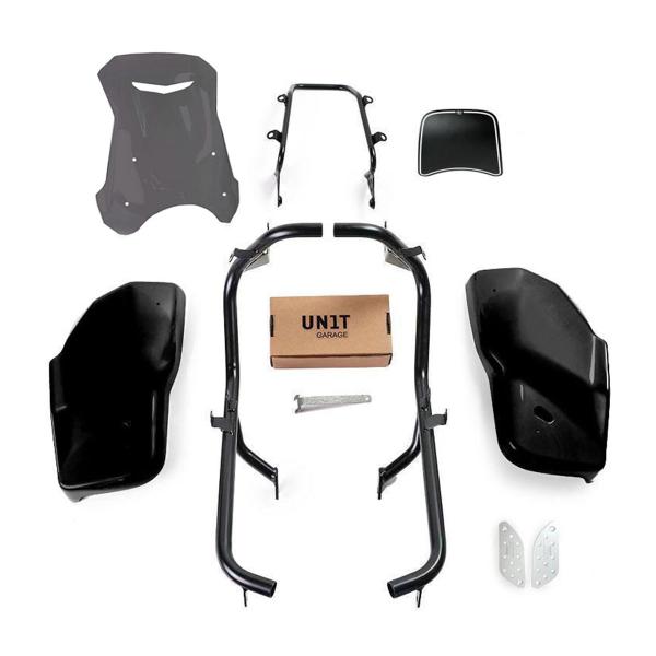 Unit Garage smoke/matt black side panel kit/screen Dual Triumph Scrambler 1200 XC & XE 2021-2023