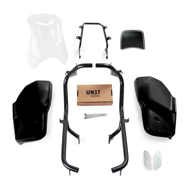 Unit Garage clear/matt black side panel kit/screen Dual Triumph Scrambler 1200 XC/XE 2019-2020