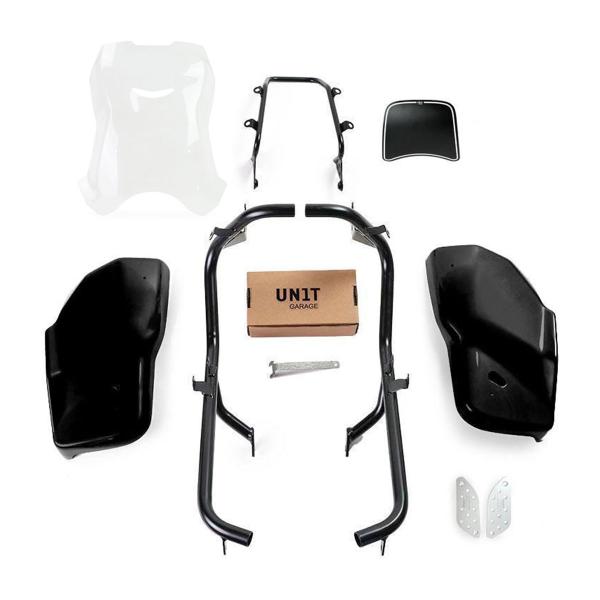 Unit Garage clear/matt black side panel kit/high screen Dual Triumph Scrambler 1200 XC/XE 2019-2020