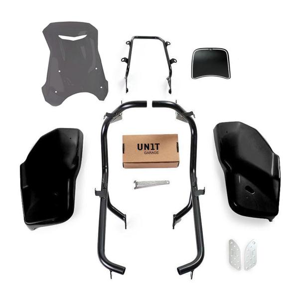 Unit Garage smoke/matt black side panel kit/screen Dual Triumph Scrambler 1200 XC & XE 2019-2020