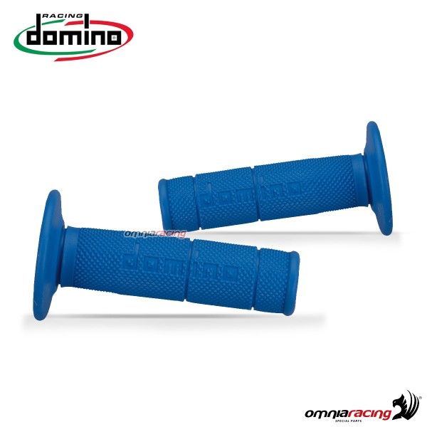 Coppia di manopole Domino 1150 Cross/Enduro in gomma termoplastica colore Azzurro