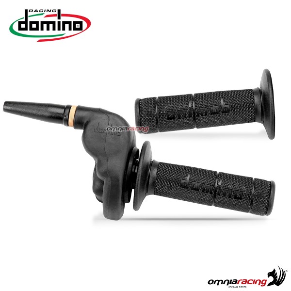 Domino aluminum throttle control HR 4T with grips e coprigas Black color