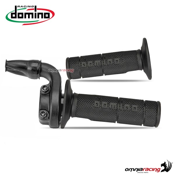Comando gas Domino in alluminio KRE senza coprigas e con manopole colore Nero