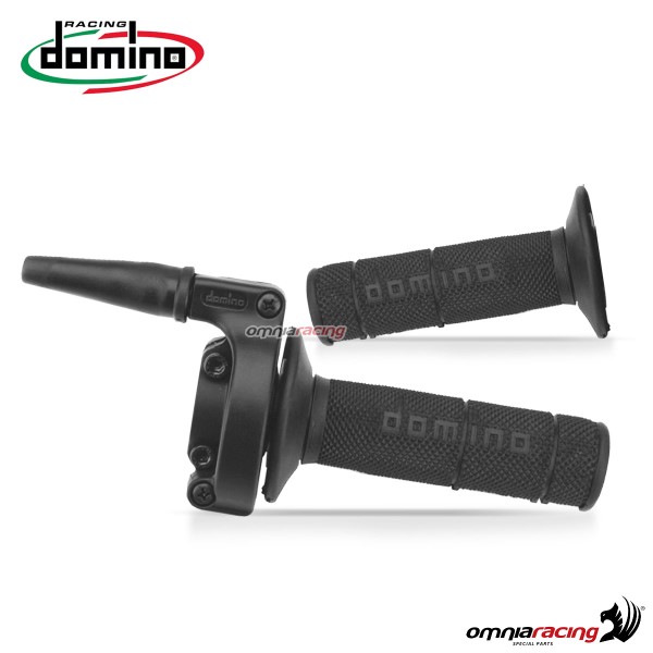 Domino aluminum throttle control Endcross with grips Black color
